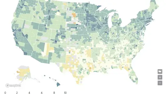 CORE Score Image of Map of the U.S. mostly Green