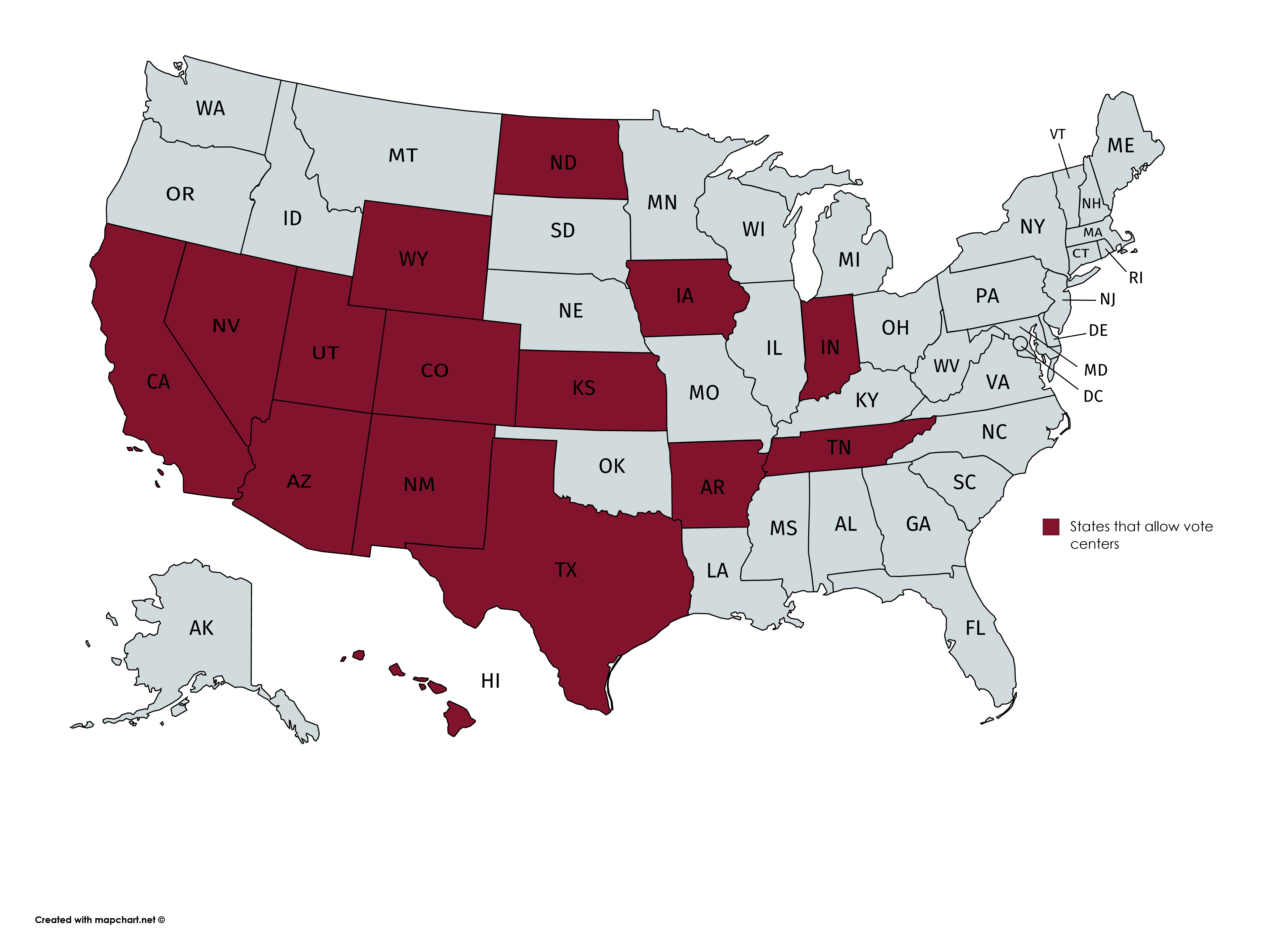 States that Allow Vote Centers Sixteen states already allow vote centers on election day