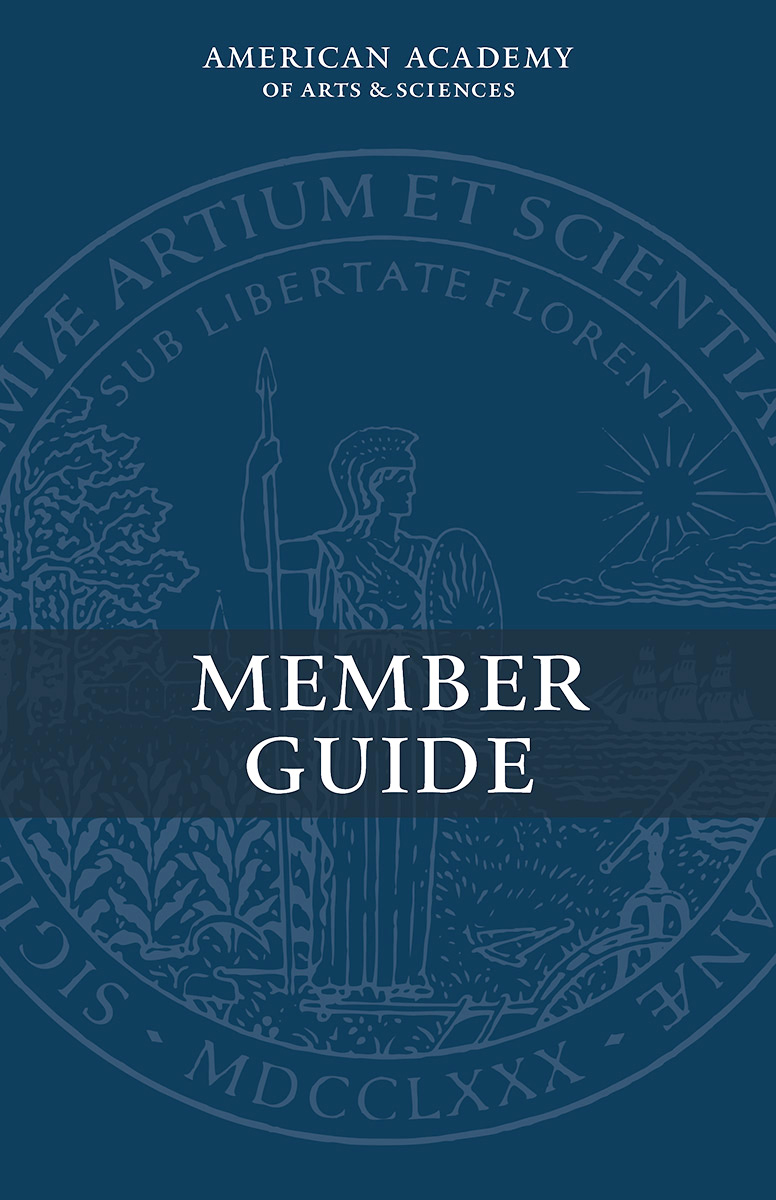 Blue cover of the Member Guide with the Minerva seal in the background.