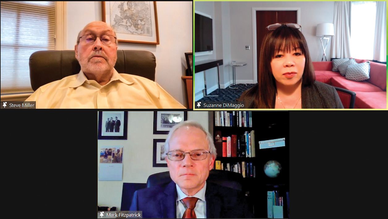 Screenshots of Zoom panelists at the event to discuss North Korea’s Nuclear Threats.