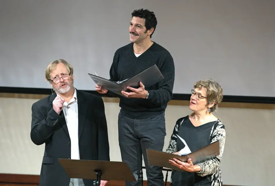 10.25.19Branches358_new.jpg Actors from Catalyst Collaborative@MIT perform a scene from Einstein’s Dreams at the event “Branches from the Same Tree: Conversations on the Integration of Arts, Humanities, and STEM in Higher Education.”