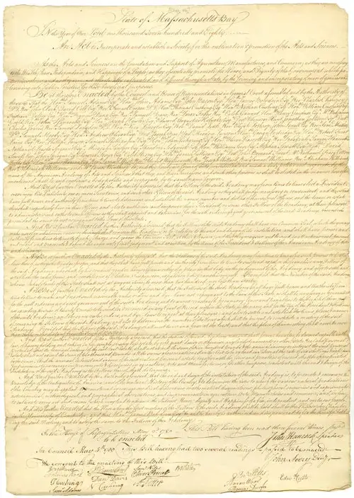 Academy-Charter-web-reduced.jpg "An Act To Incorporate And Establish A Society For The Cultivation And Promotion Of The Arts And Sciences", 1780.