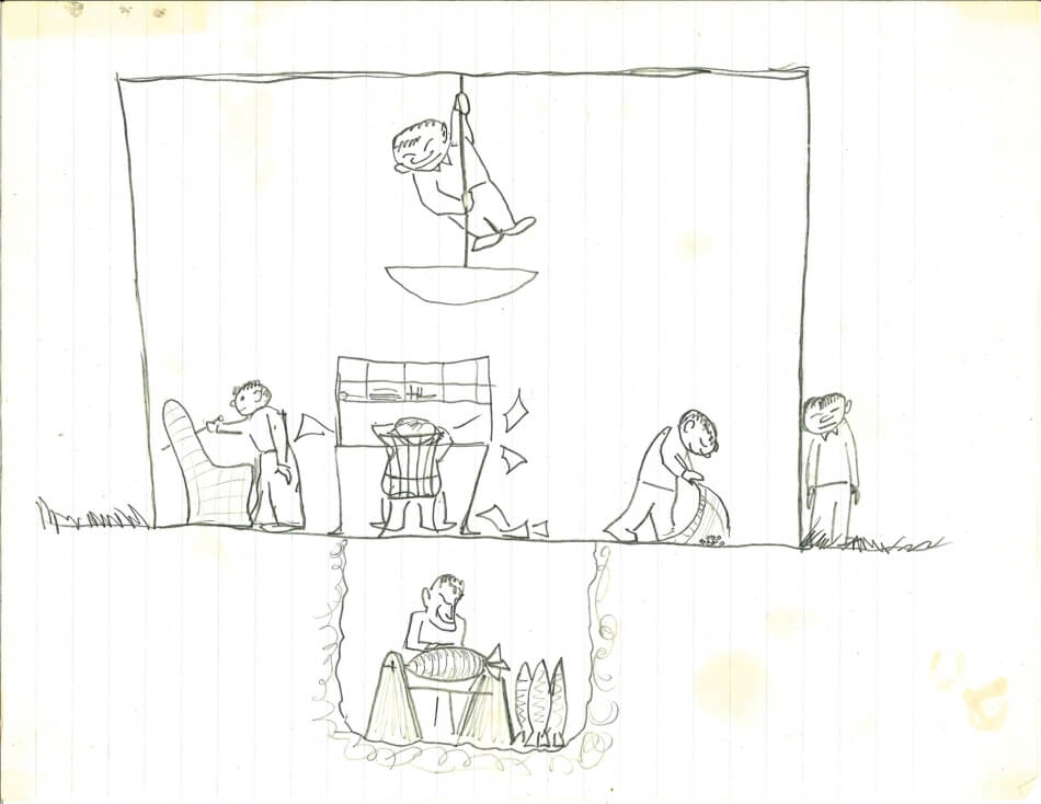 Archives image_2852_001.jpg Sketch in pencil on notebook paper, artist “Bing,” July 12, 1960. Collected by Josephine T. Brewer and donated to the Academy by her family.