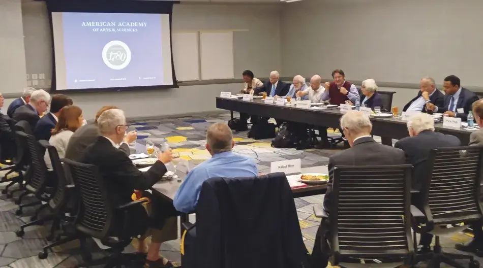 Academy Members, guests, and project staff discuss the challenges and opportunities presented by international research collaborations. Academy Members, guests, and project staff discuss the challenges and opportunities presented by international research collaborations.