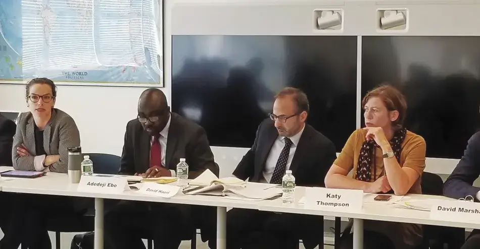 Susanna Campbell, Adedeji Ebo, David Haeri, and Katy Thompson participate in the workshop. Susanna Campbell, Adedeji Ebo, David Haeri, and Katy Thompson participate in the workshop.