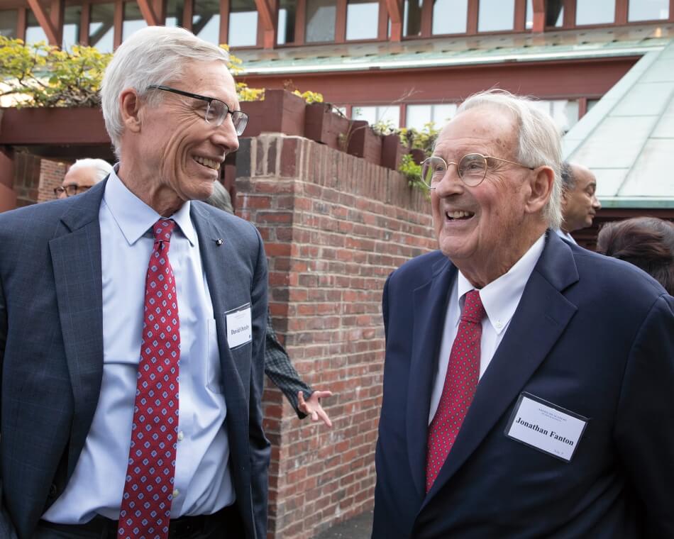 Current Academy President David W. Oxtoby and former Academy President Jonathan F. Fanton, photo by Martha Stewart Photography