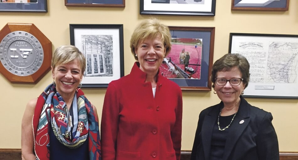 Hilary Pennington, Senator Tammy Baldwin, and  Rebecca Blank