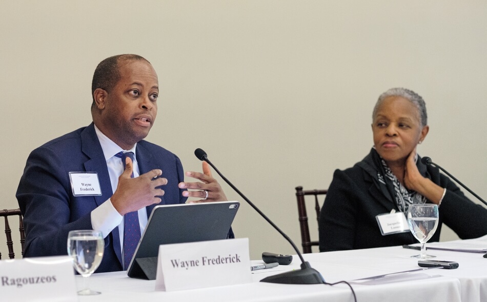 Wayne Frederick (Howard University) and Jaqueline Looney (Duke University) describe the challenges of and strategies for addressing mental health issues at residential colleges and universities.