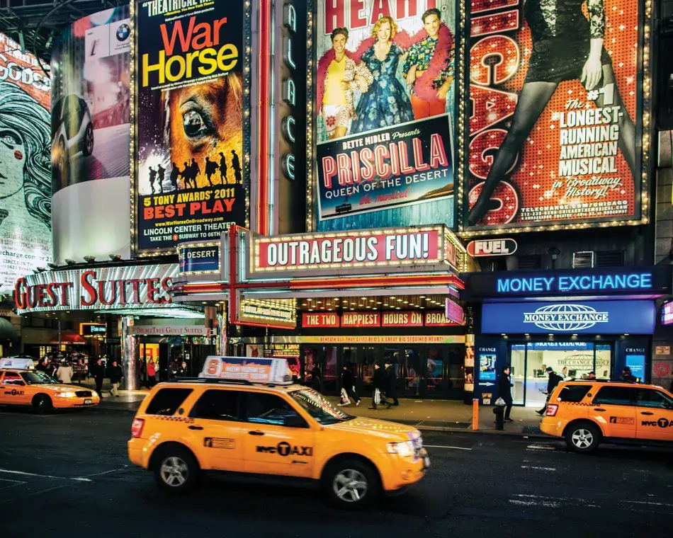 iStock.com/aluxum Broadway theatres in Times Square New York city. iStock.com/aluxum