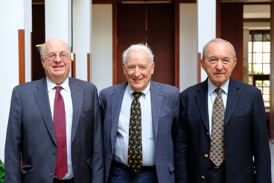 International Anticorruption Court Judge Mark L. Wolf, Robert Rotberg, and Justice Richard Goldstone