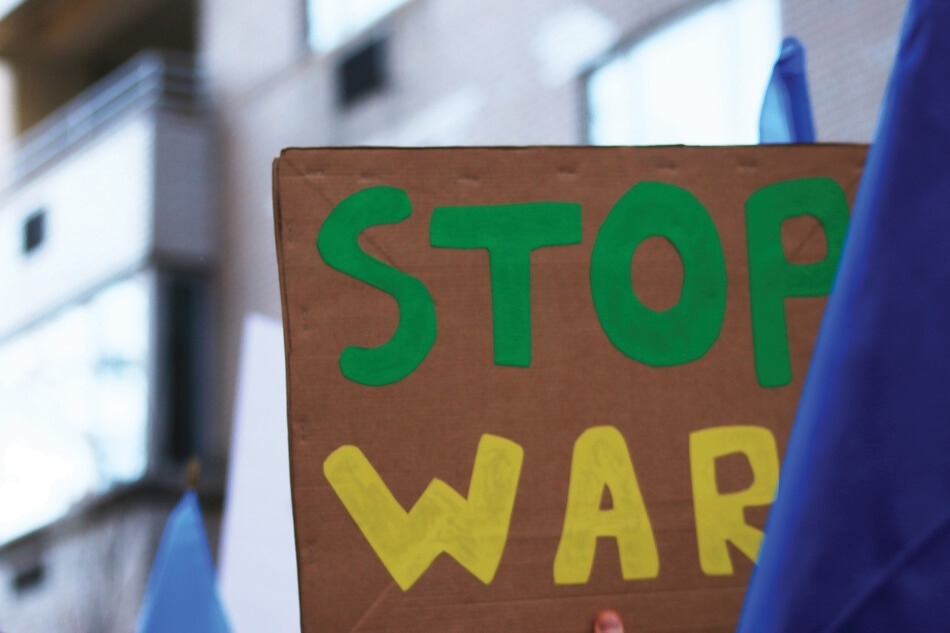 stop war protest sign