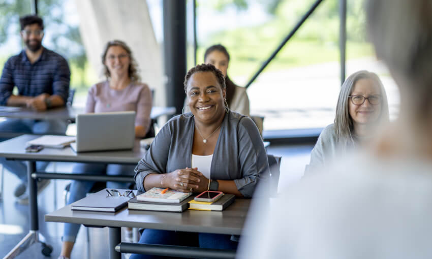 Mature Students Listening in Class