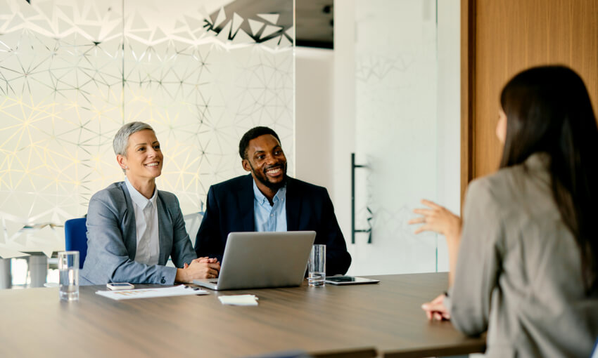 Professional Business Meeting in Modern Office