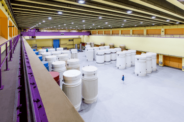 Dry-cask storage hall for radioactive waste, Switzerland