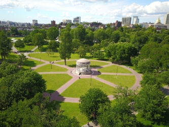 aerial view boston public common