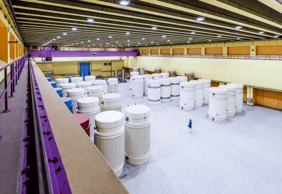 Dry-cask storage hall for radioactive waste, Switzerland