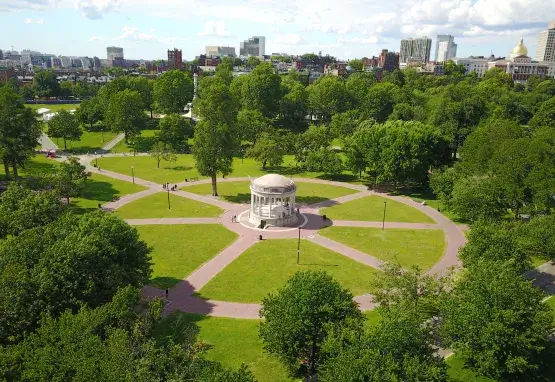 aerial view boston public common