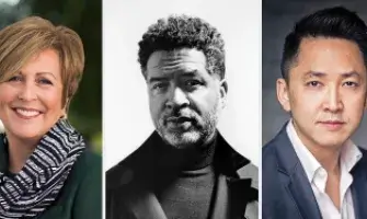 Triptych with event speakers.