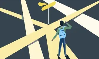 Image of Person standing at a Crossroads
