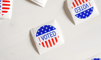 I Voted Sticker on a White Background