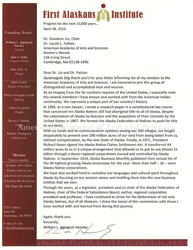 Letter of acceptance: black text on white paper