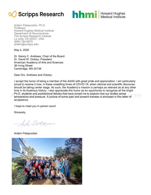 Selected letters from the Class of 2020 American Academy