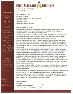 Letter of acceptance: black text on white paper