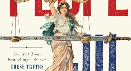 Close up of the cover of Jill Lepore's book "We the People."