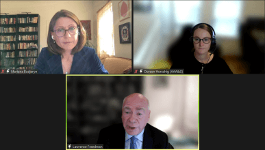 Screenshot Sept 29 GSIA Event.png Screenshot with Budjeryn, Freedman and Horschig