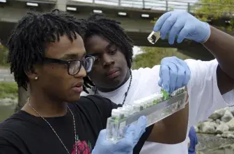 October 7, 2011 High school students help with water monitoring and river cleanup