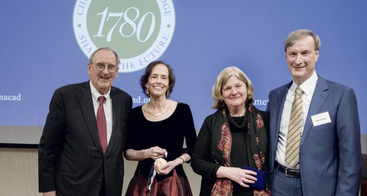 Jonathan Fanton, Francis Amory Prize recipient Barbara Meyer,  Nancy Andrews, and David Page