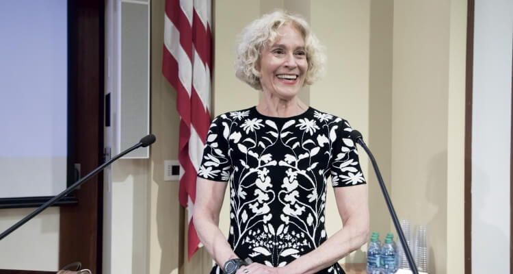 Martha Nussbaum accepting the Don M. Randel Award for Humanistic Studies