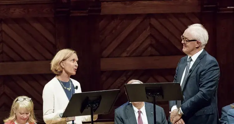 Kathryn S. Fuller and John Lithgow, reading from the letters of John and Abigail Adams