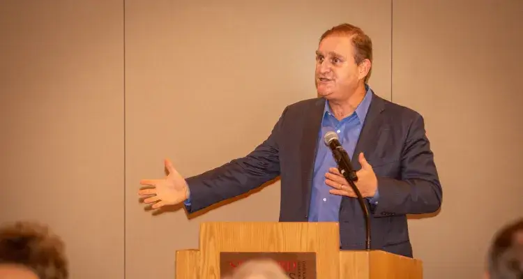 Nathaniel Persily, scholar of constitutional law, election law, and the democratic process, speaking at an Academy event in Stanford, CA.