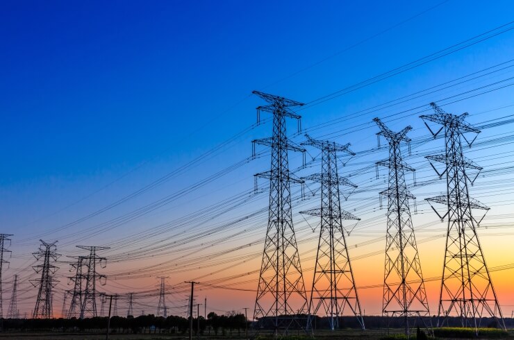 High voltage power lines.