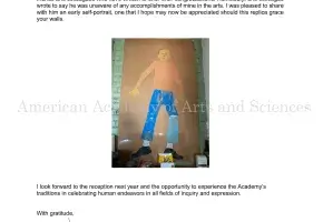 Typewritten letter from Richard Ivry with image of self-portrait drawn as a child, May 28, 2022
