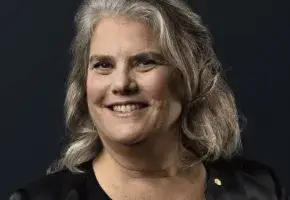 Portrait of Andrea Ghez with photo credit to Nobel Foundation.