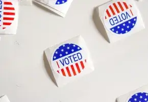 I Voted Sticker on a White Background