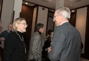 David Oxtoby at a welcome reception in Cambridge, MA