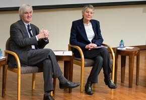 Gabriella Blum, Allen Weiner, Jennifer Leaning, and Neta C. Crawford participate in the Q&A.