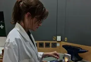 Jenny Bulstrode making glass springs