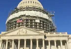 U.S. Capitol with scaffolding