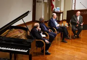 Eric Jackson, Felton Earls, William Damon, and Kenny Barron in conversation.