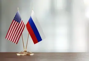 United States and Russia flag