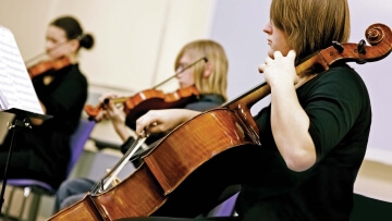 students playing music