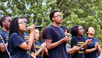 Students singing